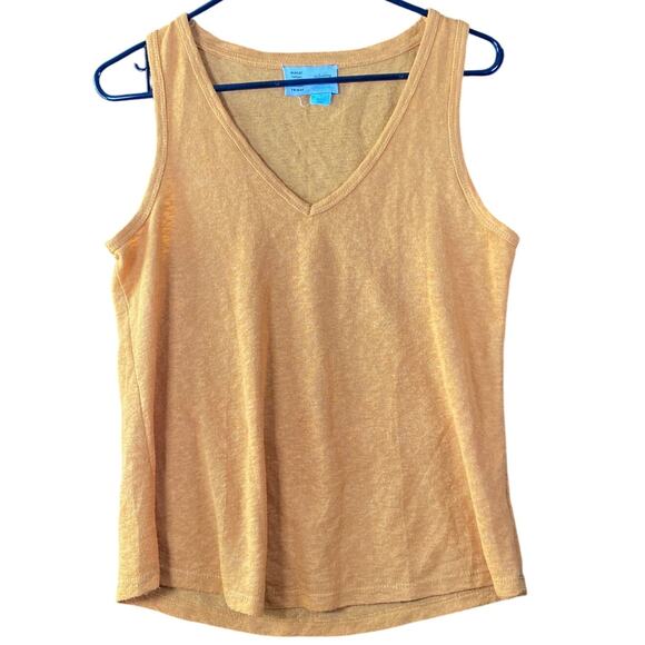 Saturday Sunday Womens Blouse Mustard Yellow VNeck Sleeveless Tank Small - Picture 1 of 10